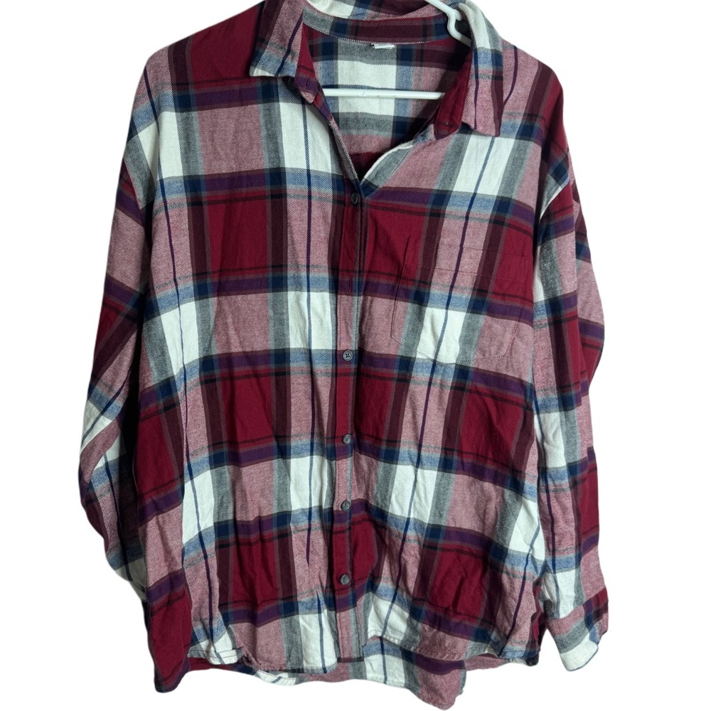 Old Navy Red and Blue Plaid Shirt